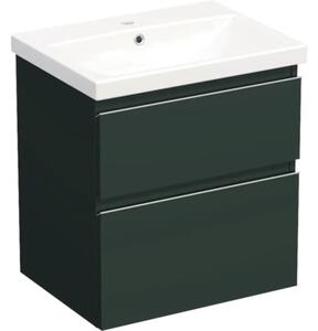 Set mobilier baie suspendat Jungborn TRENTA 60 cm verde salvie mat mâner crom
