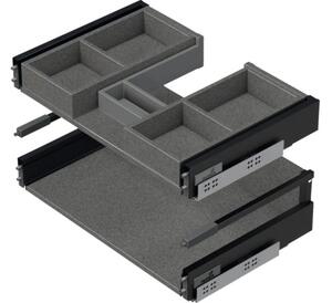 Set mobilier baie suspendat Jungborn TRENTA 100 cm stejar Gladstone mâner negru