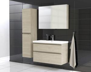 Dulap baie cu oglindă Jungborn TRENTA 100x72 cm PAL stejar Kendal 2 uşi