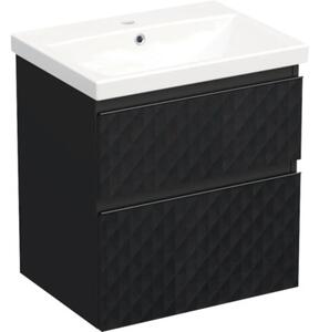 Set mobilier baie suspendat Jungborn TRENTA 60 cm geometric 2 negru