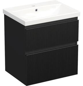Set mobilier baie suspendat Jungborn TRENTA 60 cm riflaj 2 negru