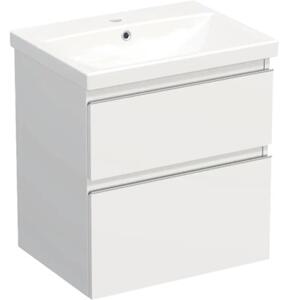 Set mobilier baie suspendat Jungborn TRENTA 60 cm alb mat mâner crom