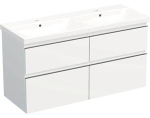 Set mobilier baie suspendat Jungborn TRENTA 120 cm alb mat mâner negru