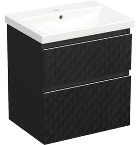 Set mobilier baie suspendat Jungborn TRENTA 60 cm geometric 1 negru