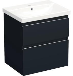 Set mobilier baie suspendat Jungborn TRENTA 60 cm albastru mâner crom