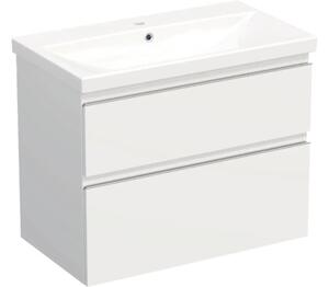 Set mobilier baie suspendat Jungborn TRENTA 80 cm alb mat mâner crom