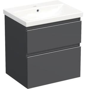 Set mobilier baie suspendat Jungborn TRENTA 60 cm antracit mâner crom