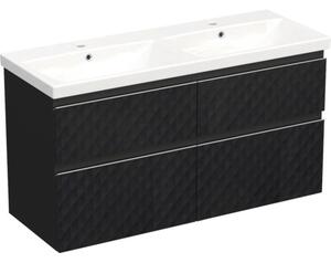 Set mobilier baie suspendat Jungborn TRENTA 120 cm geometric 1 negru