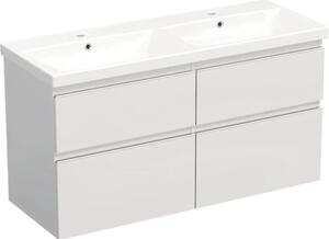 Set mobilier baie suspendat Jungborn TRENTA 120 cm alb lucios mâner alb