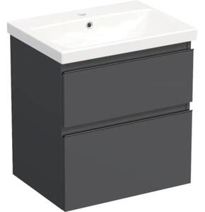 Set mobilier baie suspendat Jungborn TRENTA 60 cm antracit mâner negru
