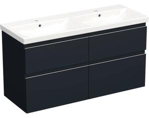 Set mobilier baie suspendat Jungborn TRENTA 120 cm albastru mâner crom