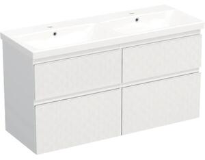 Set mobilier baie suspendat Jungborn TRENTA geometric 120 cm alb mâner alb