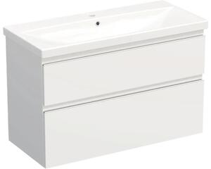 Set mobilier baie suspendat Jungborn TRENTA 100 cm alb mat mâner alb