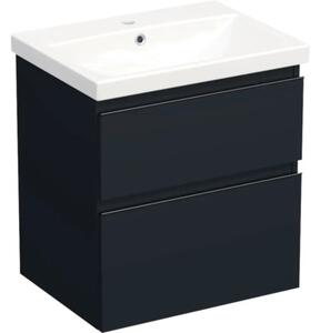 Set mobilier baie suspendat Jungborn TRENTA 60 cm albastru mâner negru