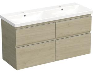 Set mobilier baie suspendat Jungborn TRENTA 120 cm stejar Kendal mâner crom