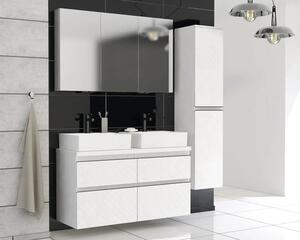 Dulap bază lavoar baie suspendat Jungborn TRENTA 120 cm PAL alb mat geometric 1