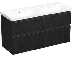 Set mobilier baie suspendat Jungborn TRENTA 120 cm geometric 2 negru
