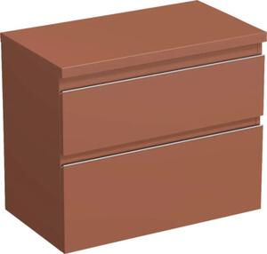 Dulap bază lavoar baie suspendat Jungborn TRENTA 80 cm PAL cotto mâner argintiu