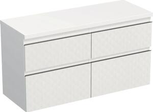 Dulap bază lavoar baie suspendat Jungborn TRENTA 120 cm PAL alb mat geometric 1