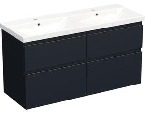 Set mobilier baie suspendat Jungborn TRENTA 120 cm albastru mâner negru