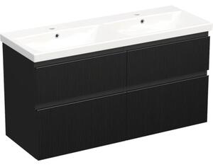 Set mobilier baie suspendat Jungborn TRENTA 120 cm riflaj 2 negru