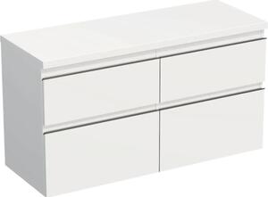 Dulap bază lavoar baie suspendat Jungborn TRENTA 120 cm PAL alb mat mâner negru