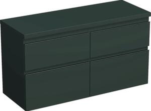 Dulap bază lavoar baie suspendat Jungborn TRENTA 120 cm PAL verde mâner negru
