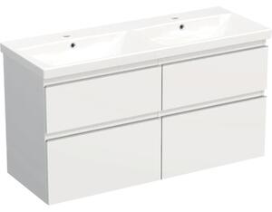 Set mobilier baie suspendat Jungborn TRENTA 120 cm alb mat mâner crom