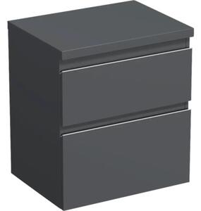 Dulap bază lavoar baie suspendat Jungborn TRENTA 60 cm PAL antracit mat mâner argintiu