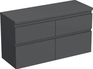 Dulap bază lavoar baie suspendat Jungborn TRENTA 120 cm PAL antracit mat mâner negru