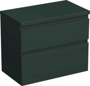Dulap bază lavoar baie suspendat Jungborn TRENTA 80 cm PAL verde mâner negru