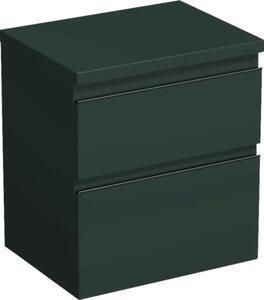 Dulap bază lavoar baie suspendat Jungborn TRENTA 60 cm PAL verde mâner negru
