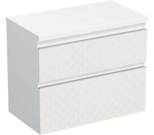 Dulap bază lavoar baie suspendat Jungborn TRENTA 80 cm PAL alb mat geometric 2