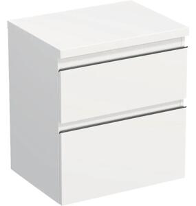 Dulap bază lavoar baie suspendat Jungborn TRENTA 60 cm PAL alb mat mâner negru