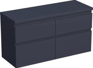 Dulap bază lavoar baie suspendat Jungborn TRENTA 120 cm PAL albastru Marino mâner negru