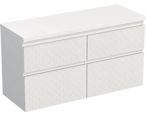 Dulap bază lavoar baie suspendat Jungborn TRENTA 120 cm PAL alb mat geometric 3