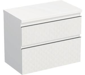Dulap bază lavoar baie suspendat Jungborn TRENTA 80 cm PAL alb mat geometric 1