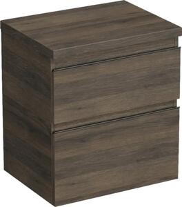 Dulap bază lavoar baie suspendat Jungborn TRENTA 60 cm PAL stejar Gladstone mâner negru
