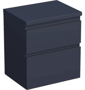 Dulap bază lavoar baie suspendat Jungborn TRENTA 60 cm PAL albastru Marino mâner negru