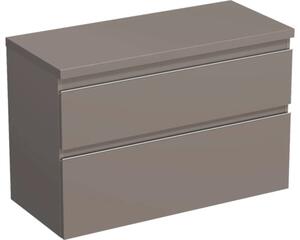 Dulap bază lavoar baie suspendat Jungborn TRENTA 100 cm PAL Basalto mâner argintiu