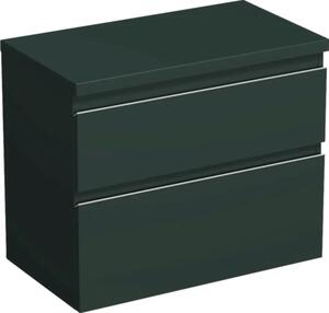 Dulap bază lavoar baie suspendat Jungborn TRENTA 80 cm PAL verde mâner argintiu