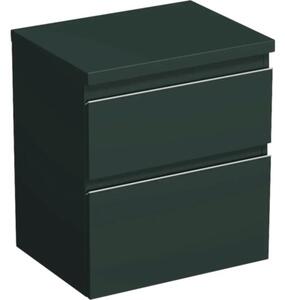 Dulap bază lavoar baie suspendat Jungborn TRENTA 60 cm PAL verde mâner argintiu