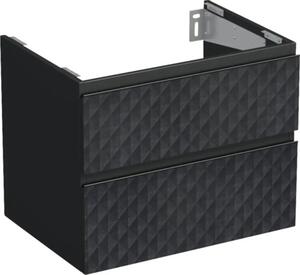 Dulap bază lavoar baie suspendat Jungborn TRENTA 70 cm PAL negru mat geometric 4