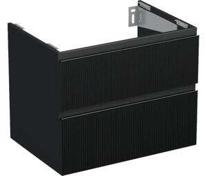 Dulap bază lavoar baie suspendat Jungborn TRENTA 70 cm PAL negru mat riflaj 4