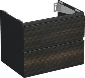 Dulap bază lavoar baie suspendat Jungborn TRENTA 70 cm PAL negru-maro geometric 4