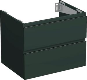 Dulap bază lavoar baie suspendat Jungborn TRENTA 70 cm PAL verde 2 sertare mâner negru