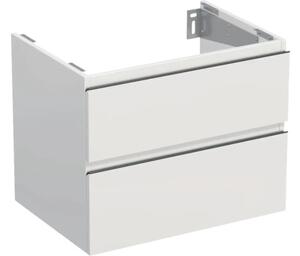 Dulap bază lavoar baie suspendat Jungborn TRENTA 70 cm PAL alb mat 2 sertare mâner negru