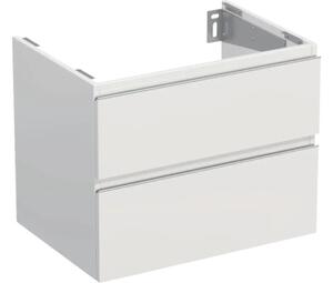 Dulap bază lavoar baie suspendat Jungborn TRENTA 70 cm PAL alb mat 2 sertare mâner argintiu