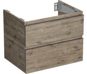 Dulap bază lavoar baie suspendat Jungborn TRENTA 70 cm PAL stejar Wellington 2 sertare mâner negru