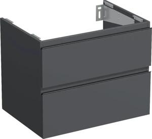 Dulap bază lavoar baie suspendat Jungborn TRENTA 70 cm PAL antracit mat 2 sertare mâner negru